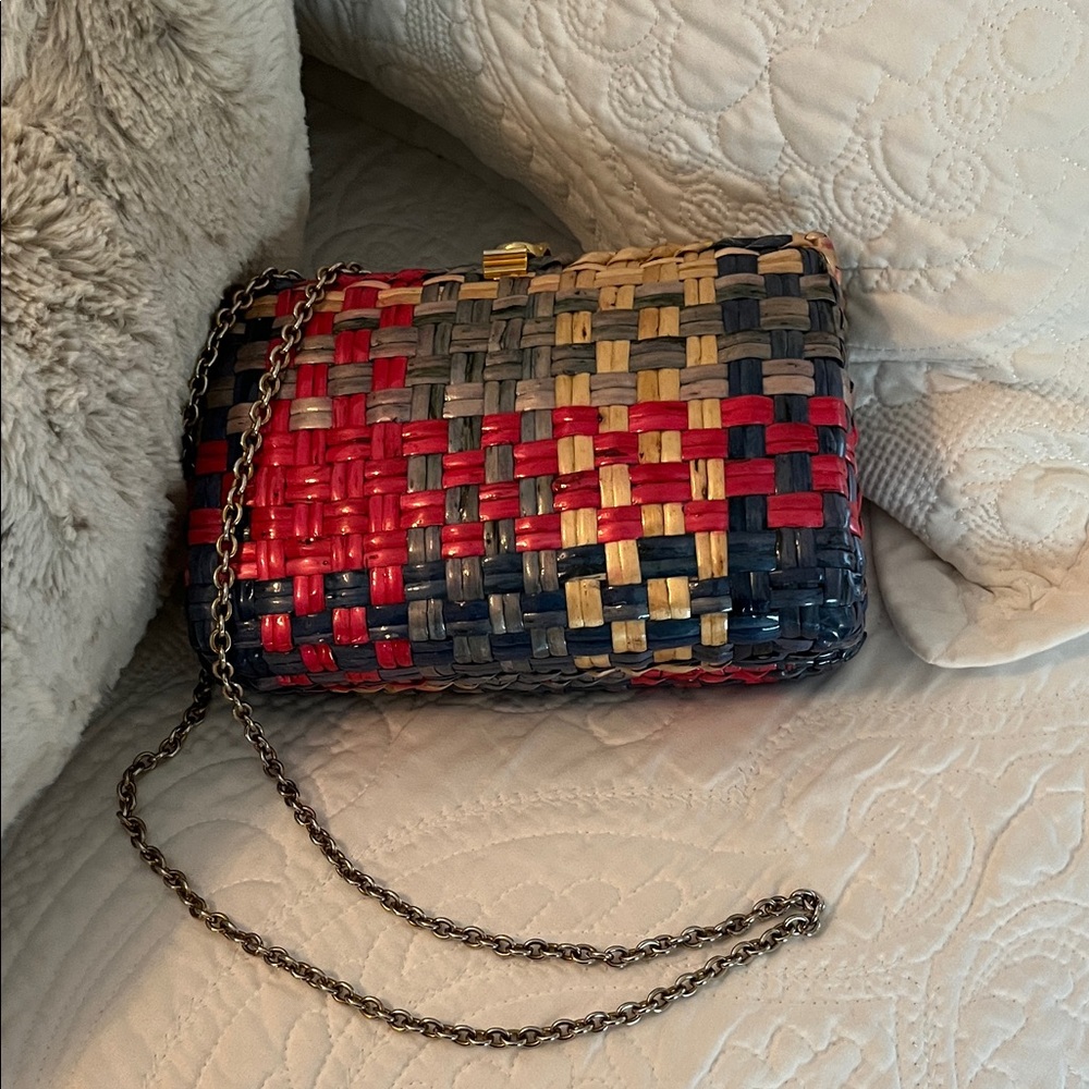 Nemian Marcus Woven Multicolor Chain Strap Bag - Picture 2 of 8